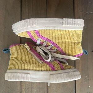 Zara Kids Yellow and Pink Ribbed Sneakers